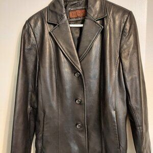 Women's Black leather blazer